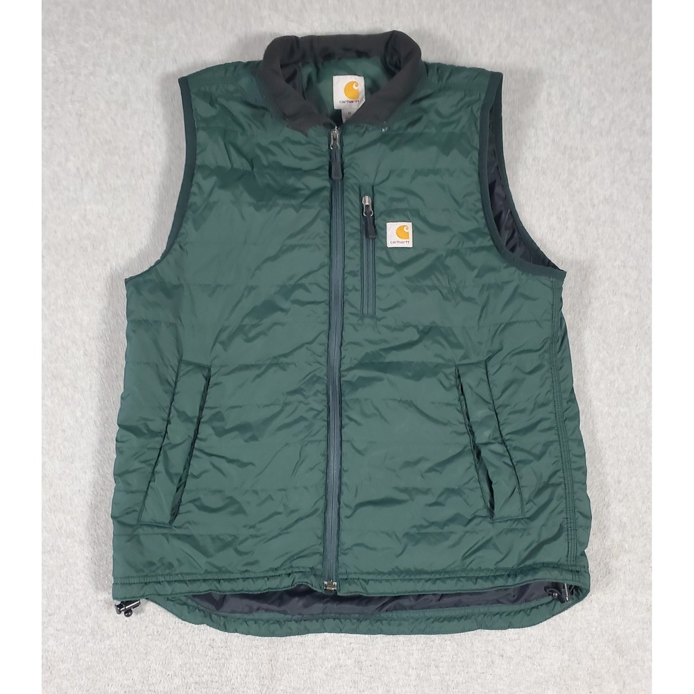 Carhartt Gilliam Vest Mens Medium Green Insulated Nylon Puffer Workwear 102286